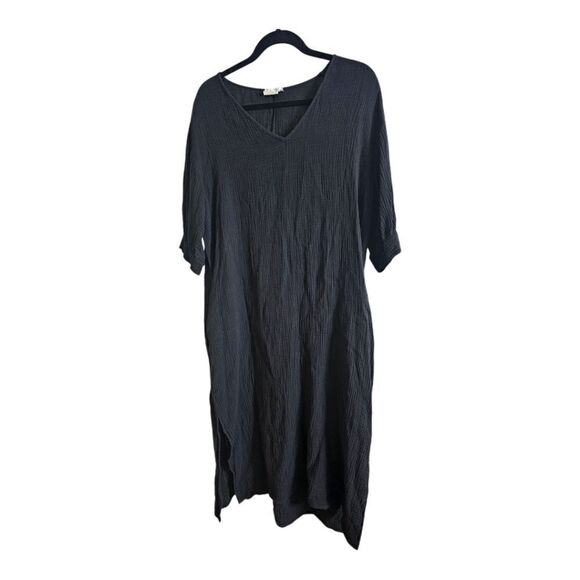SIMPLE BY SUZANNE METRO Black Midi Dress - Size Large - Picture 1 of 8